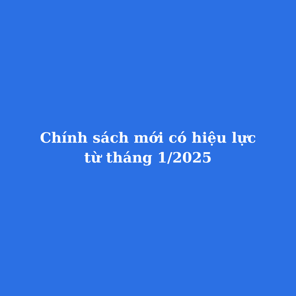 Chính sách mới có hiệu lực từ tháng 1/2025